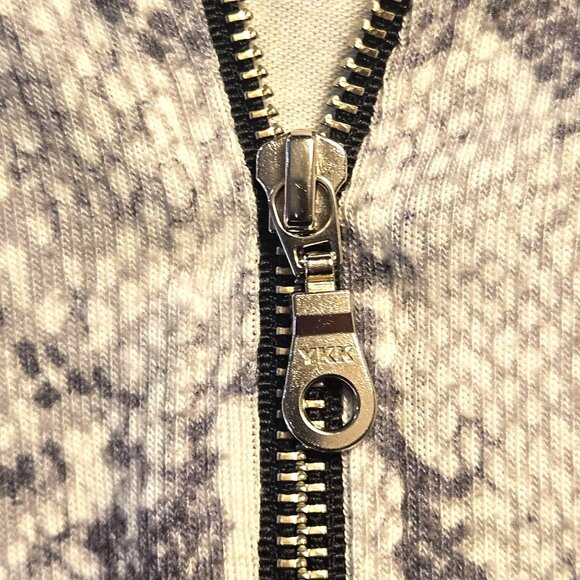 Michael Lauren Women’s Snakeskin Zip Hoodie Gray XS Y2K Whimsygoth Streetwear - Picture 5 of 13